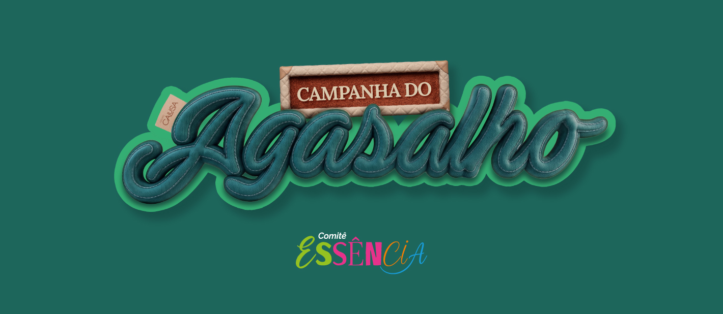 Logo da campanha do agasalho com logo do Comitê Essência